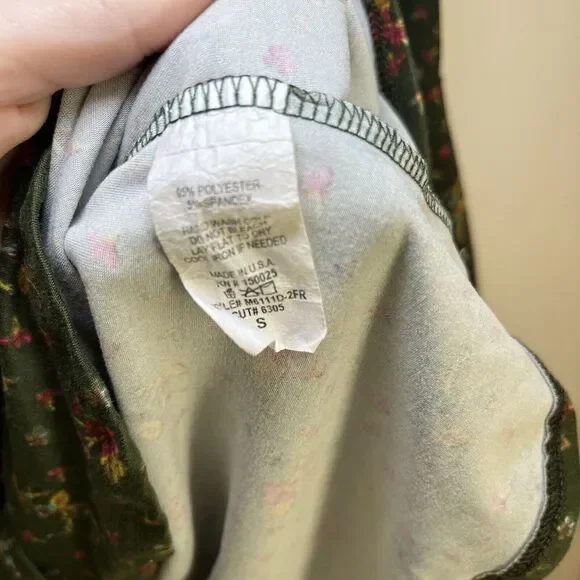 Emory Park Wrapped Mini‎ Dress Green Floral Y2K Boho Cottage Core Fairy Ethereal - Picture 4 of 10